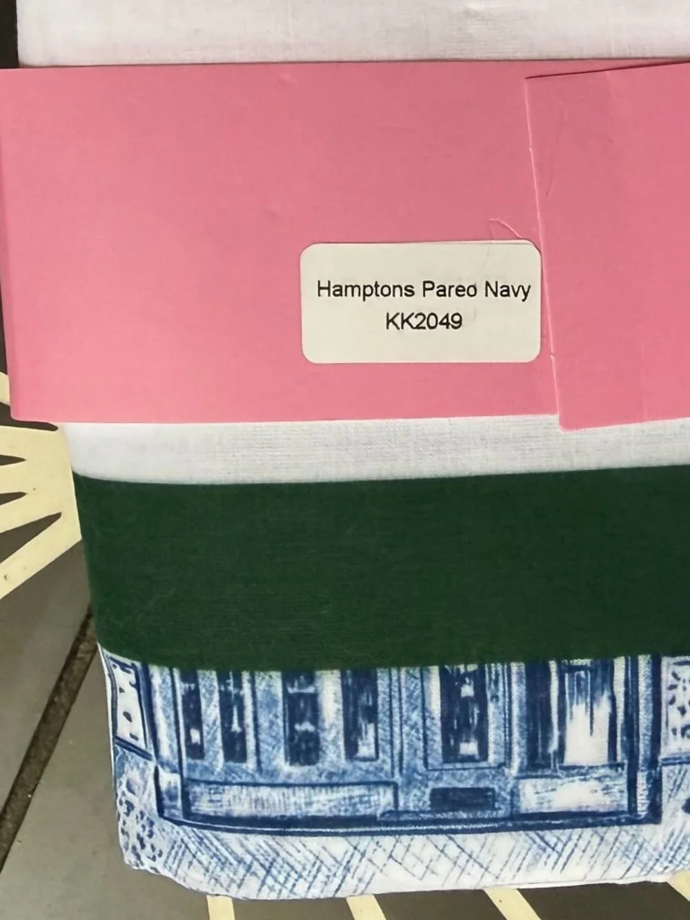 NWT Katie Kime Hamptons print Pareo in Navy/white